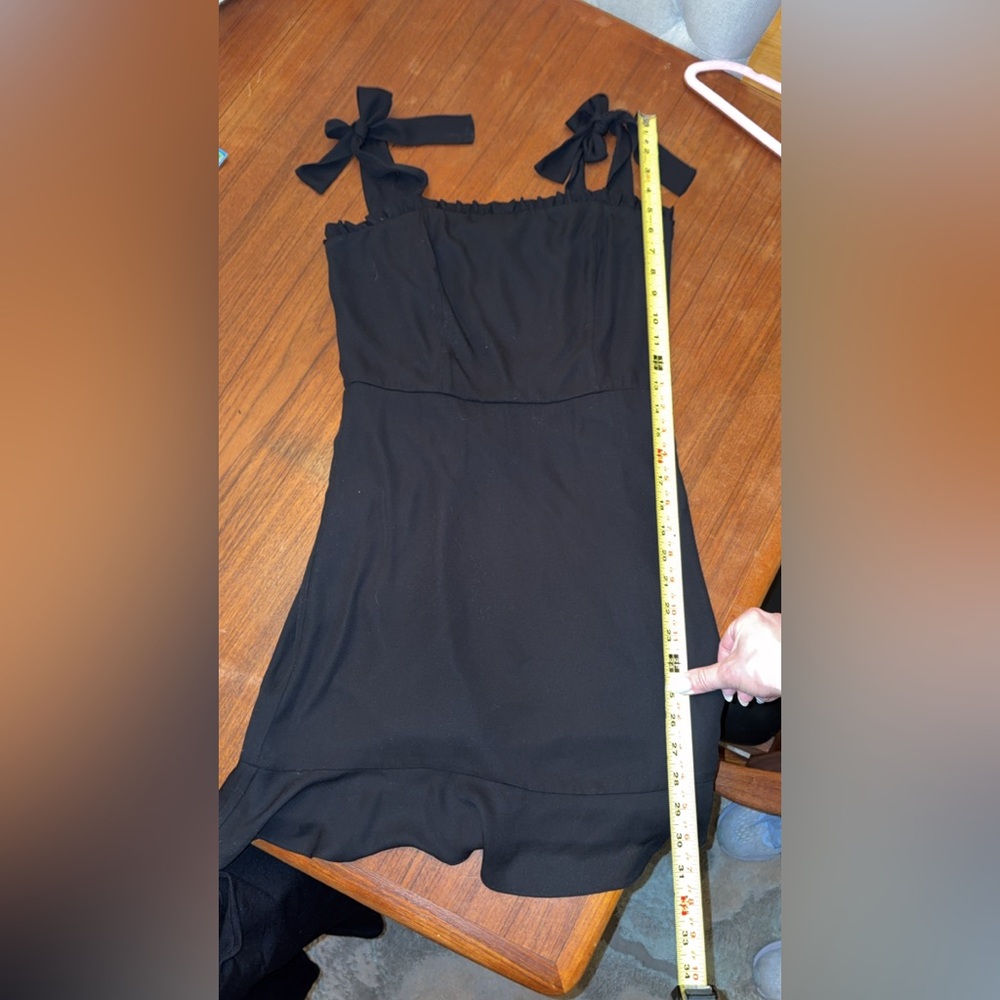 Socialite Black Dress with Bow Straps